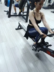 Hot girl working out at the gym
