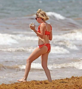 Ashley Tisdale in red bikini at a beach in Mexico