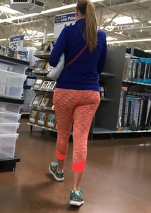 Pink patterned leggings ass at Walmart