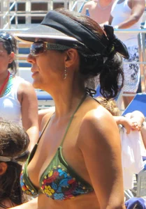 Mostly mature bikini babes on a Carnival cruise