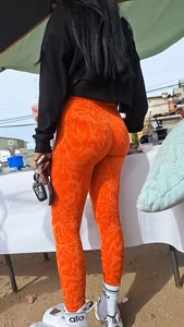 Slim latina perfect body in orange leggings [oc]