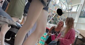 Blonde college girl Lululemon bike shorts