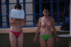 Verna topless beach girls out in the sun