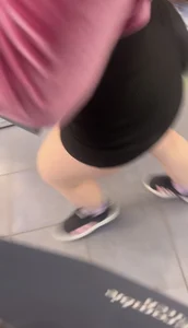 Hot thick employee in biker shorts