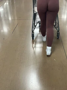 Return of the TIGHT Blue Leggings Blonde (This time in Burgandy)