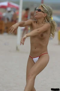 Beach voyeur girls in bikinis, thongs and topless
