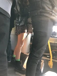 Beautiful Candid Girl With Tattooed (And Slightly Hairy) Legs in Boots and a Dress Public Bus Creepshots Gallery