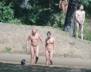 Nude beach and topless girls