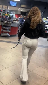 Nice ass Latina teeen in grey flares