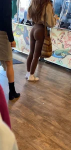 German teen in leggings, candid