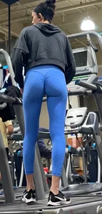 Gym Babe in Blue — Seducing Ass + Spreading Legs
