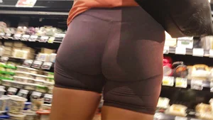 Cutie with Black Spandex Shorts