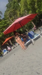 Black bikini on beach