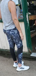Girl with a nice ass in patterned leggings