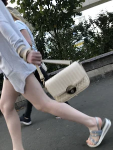 Girl in Mini Shorts Hot Skinny Legs Street Creepshot