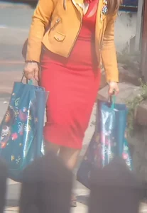 Gilf red tight dress