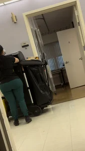 Latina in Tight Green Scrubs (VPL) knew she was recorded! (OC)