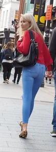 She wore tight skinny jeans but had a decent arse