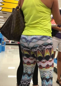 Milf shopping at Target in patterned leggings