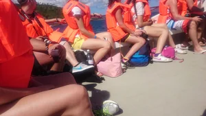 Milf in yellow shorts with vpl and a wedgie