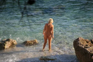Nude beach girls in Baska, Croatia