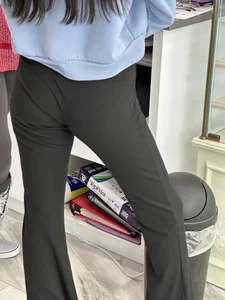 Flat booty in tight pants closeups