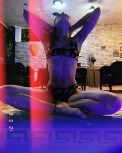 Sexy Skinny Girl in Underwear Sitting With Crossed Legs Selfies Gallery