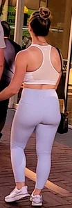 Tight booty white yoga pants..
