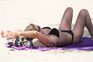 Big collection of various sexy girls on a beach in bikinis