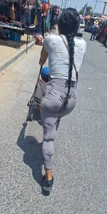 Stunning skinny butt with tight leggings showing VTL