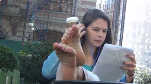 Candid girls feet at Bryant Park