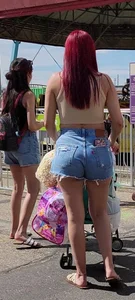 Lil cheeky latina in short shorts and sister with pokies!