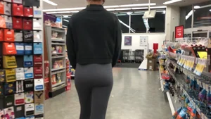Busted creeping a girl Tiffany in leggings with a great ass