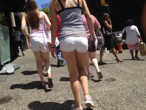 Philly girl with a nice ass in white shorts with vpl