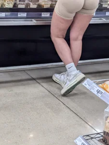 Petite baddie in tight white shorts