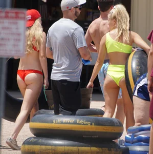 Bikini girls at Salt River Tubing in Arizona