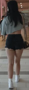 11/10 Big booty tall American black denim booty shorts+1