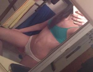 Slim Girl With a Small Breast And Nice Abs Home Mirror Selfie