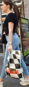 Milf with a very sexy ass in tight blue jeans, a great collection of creepshots
