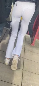 Cute slim college girl in leggings + VTL