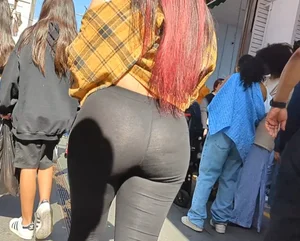 Latina with See Thru Leggings VTL Big Culo