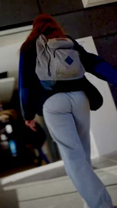 Petite Brunette College Girl In Sweatpants
