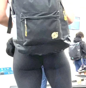 Tight slut with serious pokies at the airport