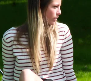 Beautiful girl at the park upskirted in thong, showing ass, legs, feet and pussy lips