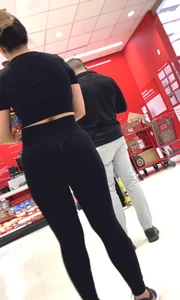 Asian milf perfect round ass in yoga pants and top long creep