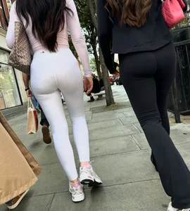 Sexy brunette showoff in seethrough white leggings ( OC )