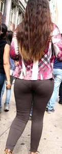 Hot Ass in Black Tight Pants VPL Street Candid