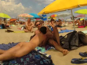 Nude beach and topless girls