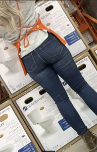 Glasses Platinum blonde booty at HD