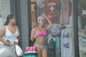 Bikini babes at Deerfield Beach in Florida